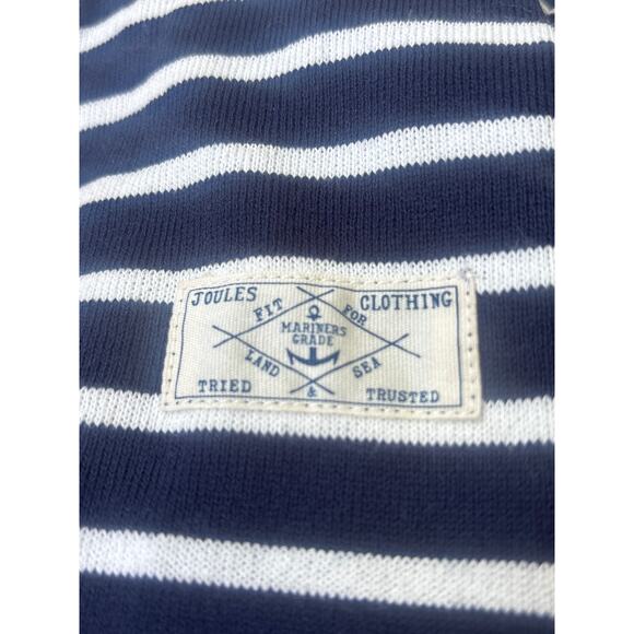 Joules Mariners Grade Nautical Dress 14 Blue White Stripes Thick Knit Pullover - Picture 8 of 11
